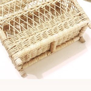 Vintage Accents - Vintage Blonde Wicker Shelf / Rack Unit Vintage Accents - Vintage Blonde Wicker Shelf / Rack Unit